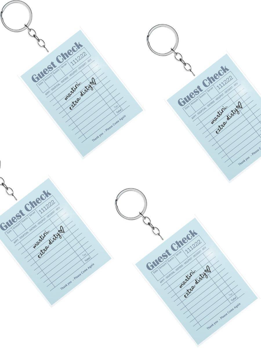 1st Allie - Venta al por mayor Llavero - Mujer - Llavero Martini, moderno, extra sucio, con diseño de cuadros de invitados5