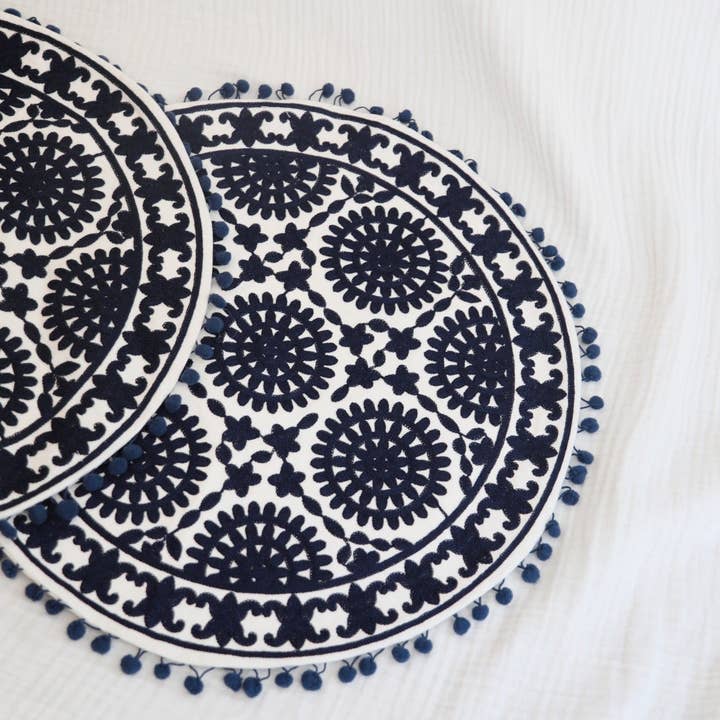 Kapda Casa - Wholesale Chair Cushion - Marruecos Azul Redondo Cojin | Redondo