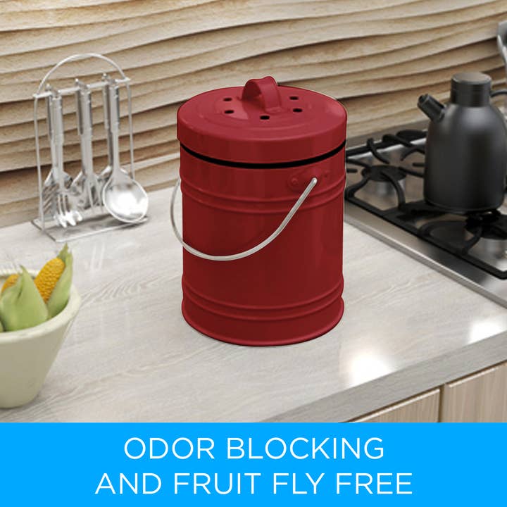 Cooler Kitchen - Wholesale Kitchen Tool/Gadget - Cooler Kitchen 3-Liter Kitchen Compost Bin w/ EZ-No Lock Lid7