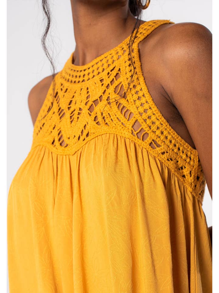 Lovestitch - Wholesale Tank Top - Women's - Round Neck Crochet Racerback Tank Top