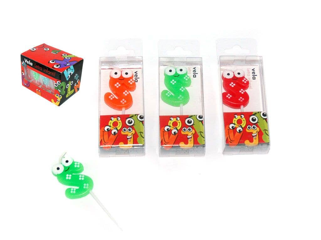 Aktual / Dekora Import S.A - Venta al por mayor Artículo decorativo de mesa - VELA LETRA 'S' OJITOS0