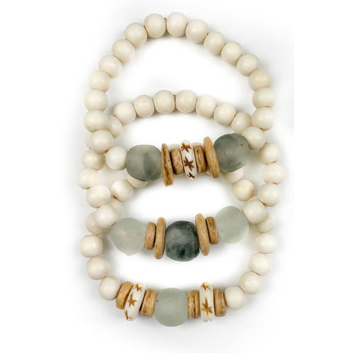 Twine & Twig - Wholesale Jewelry Set - Trio Stack Bracelet Set | Mist + Gray