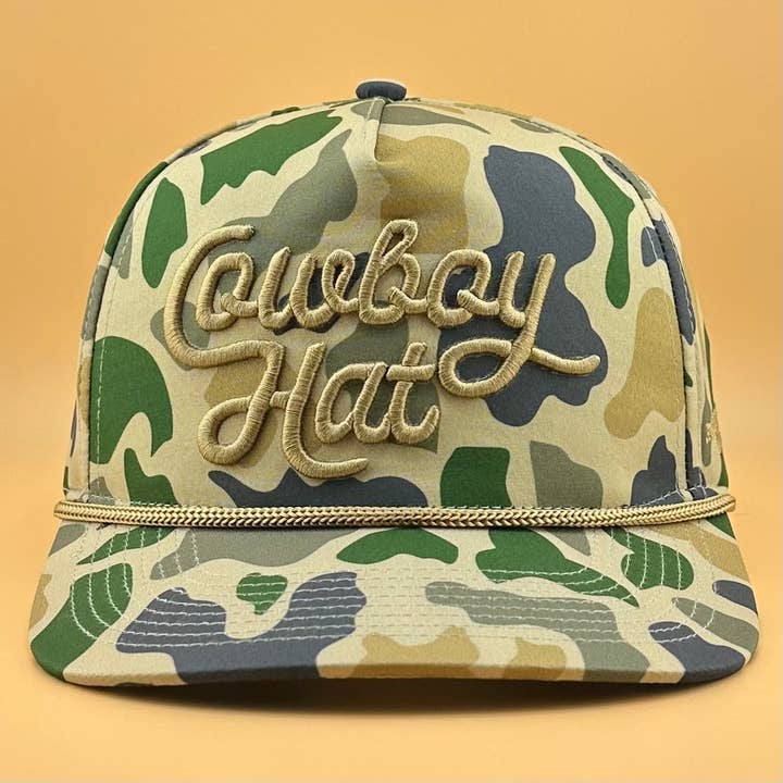"Duck" Camo Script “Cowboy Hat” - Performance Hat for wholesale by Cowboy Revolution Apparel Co.