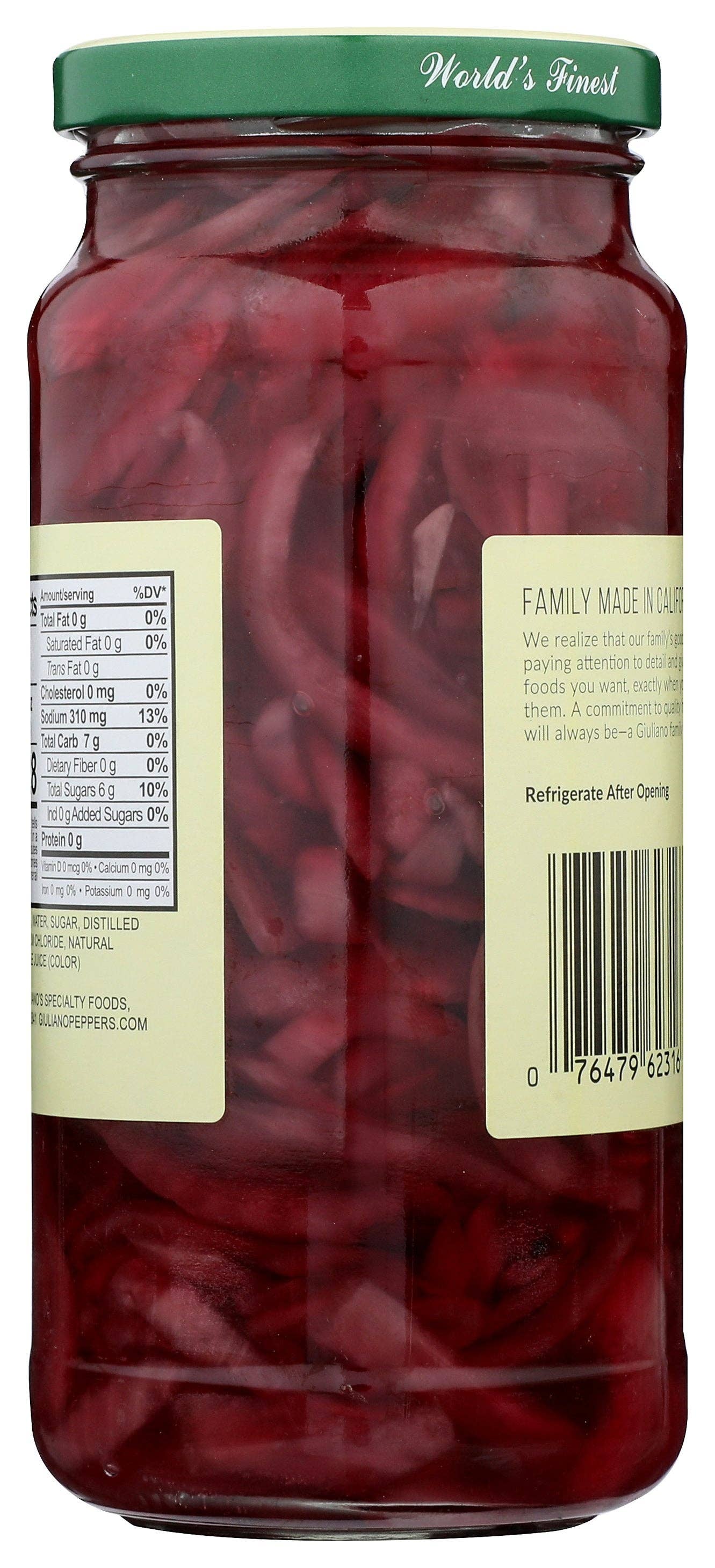 Everyday Supply Co - Wholesale Pickled Vegetables - GIULIANO ONION STRIPS SWEET RED - Case of 61