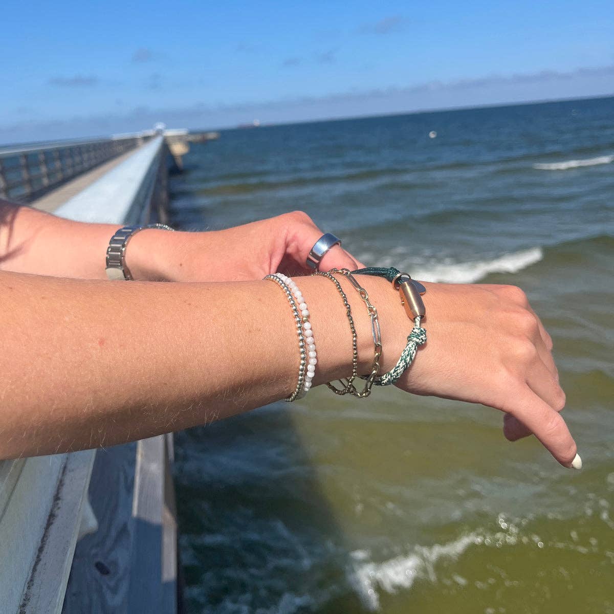 BRACENET - Wholesale Charm/Dangle Bracelet - Island Usedom Bracelet made from Fishing Net - adjustable size12