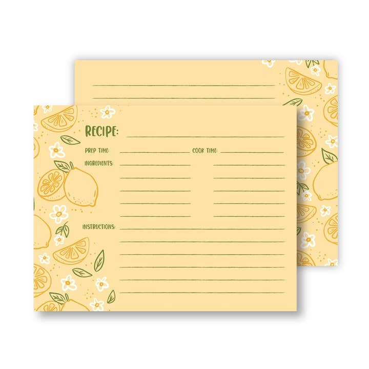 Gule citronopskriftkort for engroshandel hos Jaybee Design