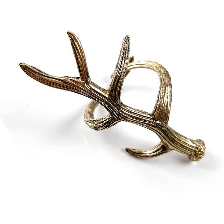 Fennco Styles - Wholesale Napkin ring - Rustic Antler Design Metal Napkin Ring