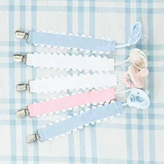 Pacifier Clip, Monogram-able Assorted Colors for wholesale by Zsa Zsa & LoLLi Monogram Blanks