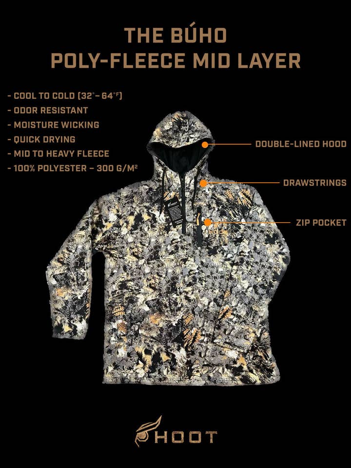 Hoot – wholesale Fleece – Herr – Buho Poly-Fleece Mellanlager2