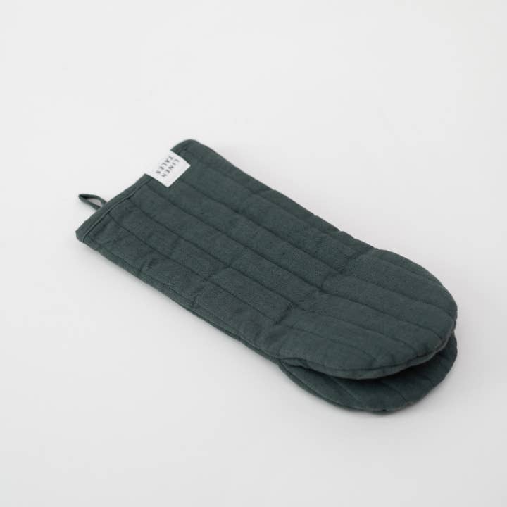 Linen Tales - Wholesale Oven Mitt/Pot Holder - Forest Green Linen Oven Mitt