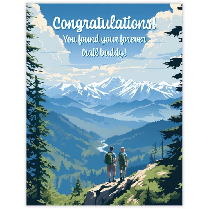 Companheiro de Caminhada para Sempre - Cartão de Casamento Reciclado para Caminhantes por atacado de Waterknot