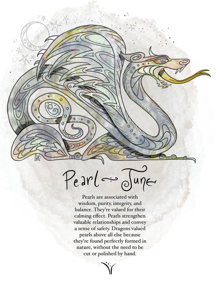 Dragon Birthstone Card, Velvet Bookmark - June for wholesale by Give A Fig