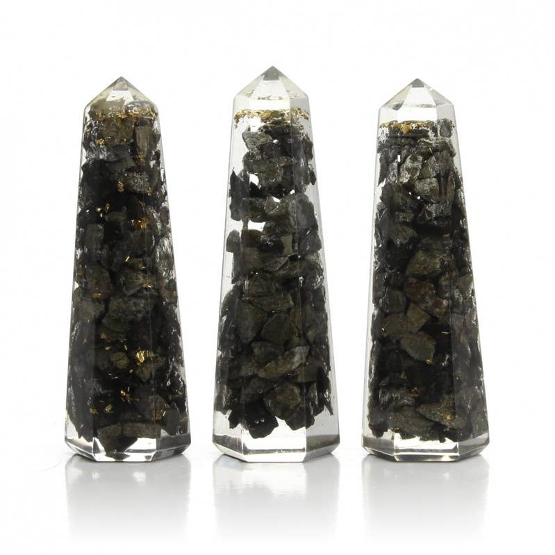 UniArt – wholesale Andlig sten/kristall – Orgonit spets med naturliga stenar, 6,5 cm hög12