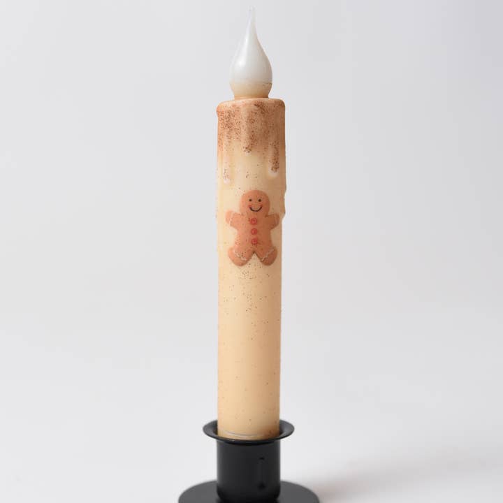 LMS Wholesale - Wholesale Tapered Candle/Candlestick - Gingerbread Man LED Timer Taper Candle