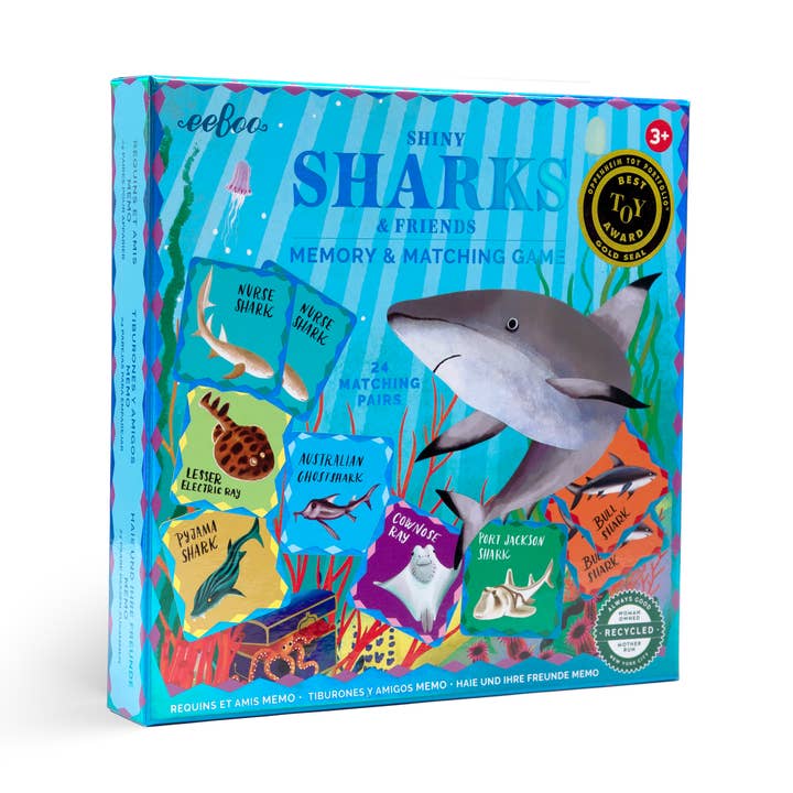 Sharks & Friends Shiny Memory Matching Game for wholesale by eeBoo