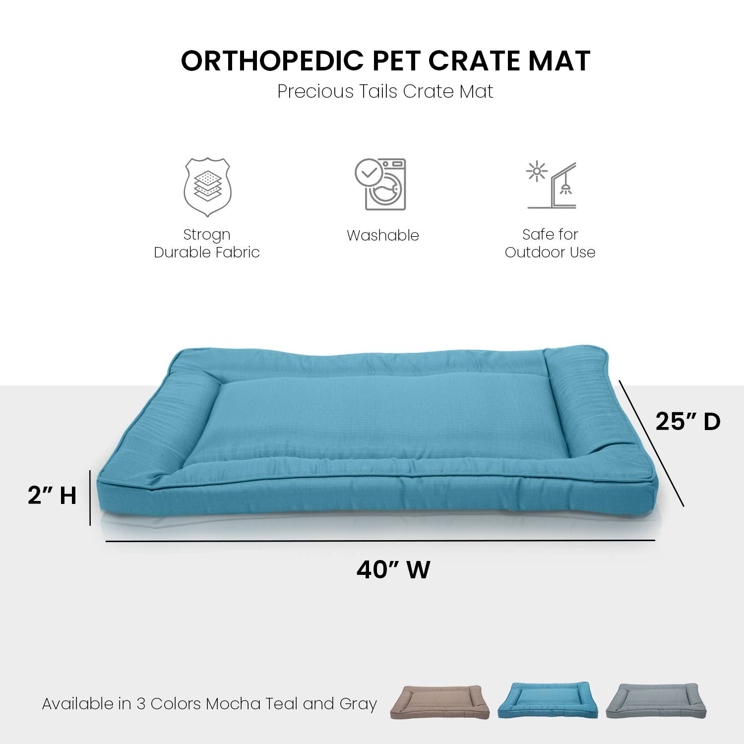 Precious Tails - Wholesale Pet Bed - Cat/Dog - Precious Tails Orthopedic Pet Bed Crate Mat27