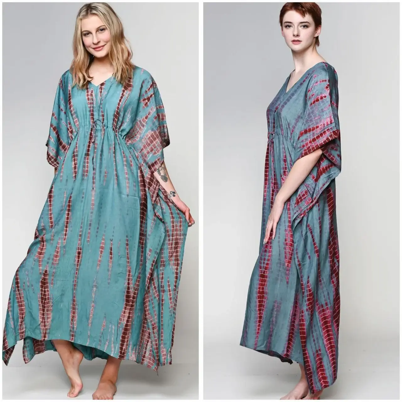 Bhawana Handicrafts - Wholesale Kaftan - Women's - 5 Piece Lot, Tie Dye Kaftan One Size Fit Plus Shibori Tie 0