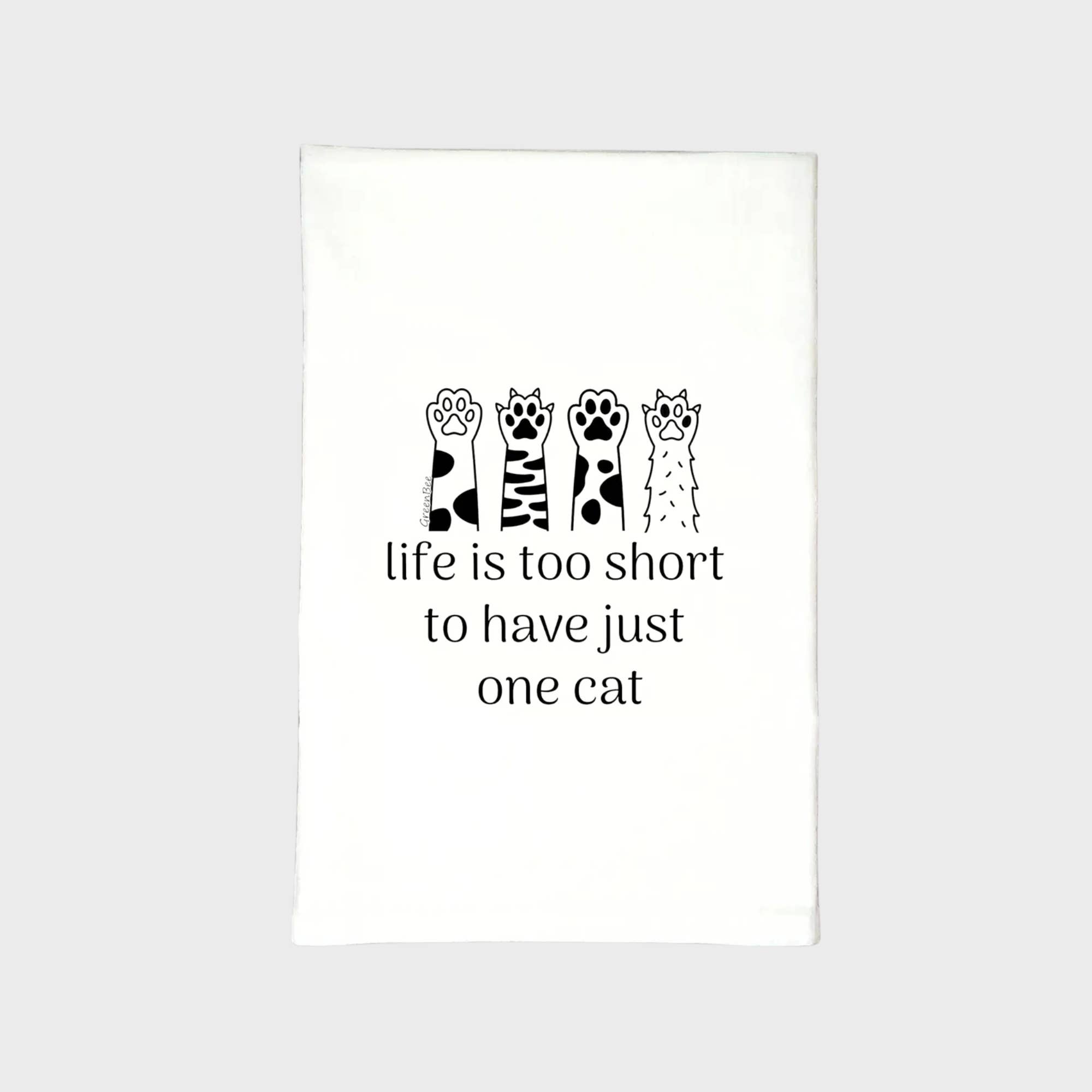 Green Bee Tea Towels - Wholesale Tea Towel - Short Life For One Cat Towel | Tea Towels | Pet Dish Towel0