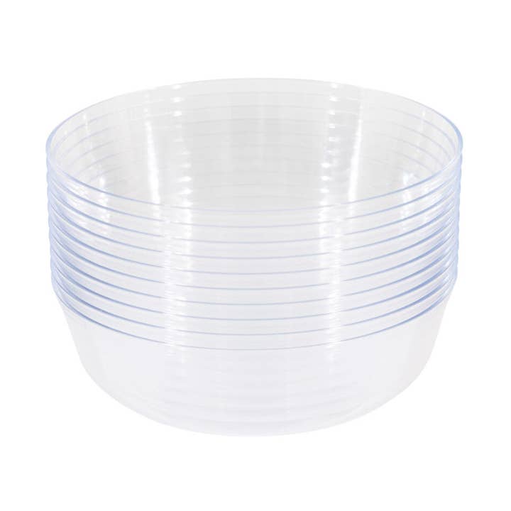 16oz Clear Disposable Plastic Bowls White Rim Edge Collection for wholesale by EcoQuality