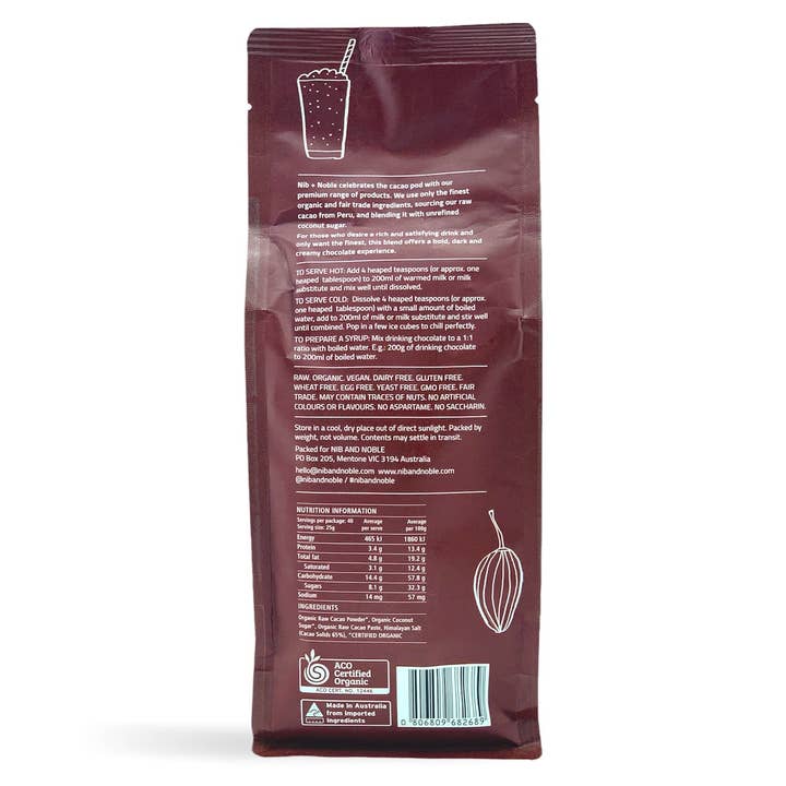 Nib and Noble - Wholesale Hot cocoa mix/kit - 65% Dark Organic Drinking Chocolate3