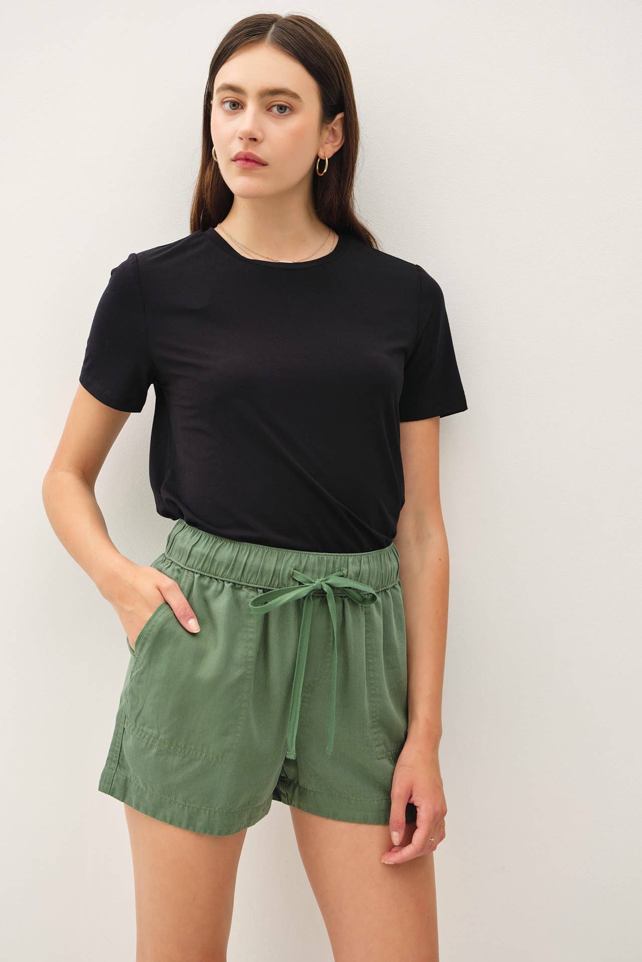 Be Cool - Wholesale Shorts - Women's - NEW COLOR-HIGH RISE PULL ON TENCEL SHORT 5