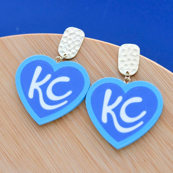 Handcrafted 3D Printed Earrings- KC Heart for wholesale by Ivy Lena