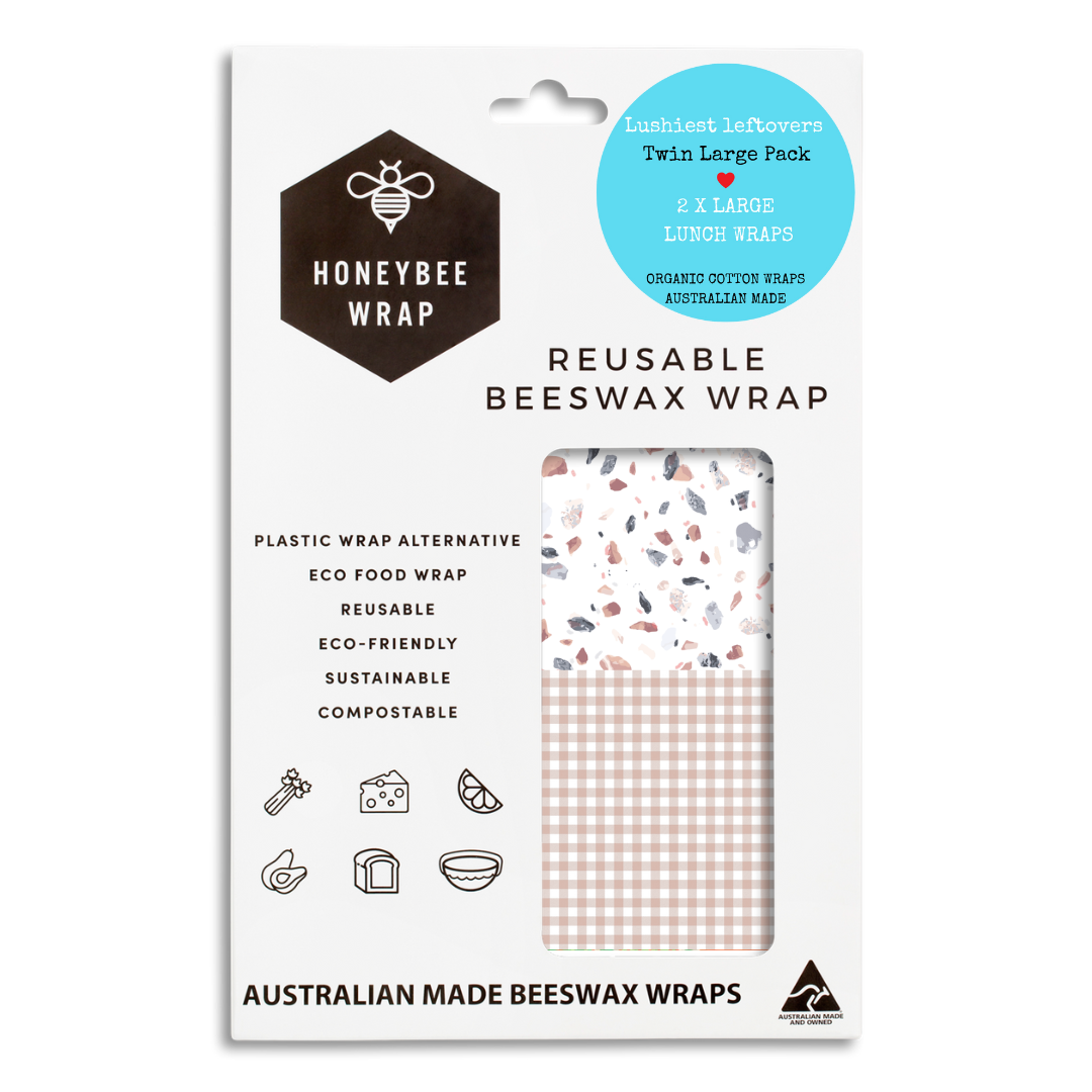 Honeybee Wrap - Wholesale Food storage wrap/bag - WH Twin Pack of Large Wraps9