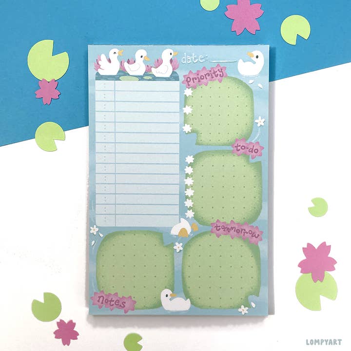 Pond Pals Daily Planner Notepad for wholesale by LompyArt
