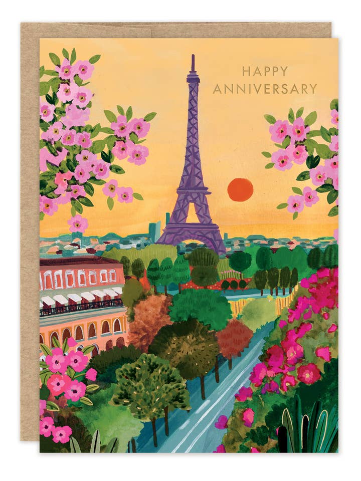 Rooftops Of Paris Anniversary Card for wholesale by Biely & Shoaf
