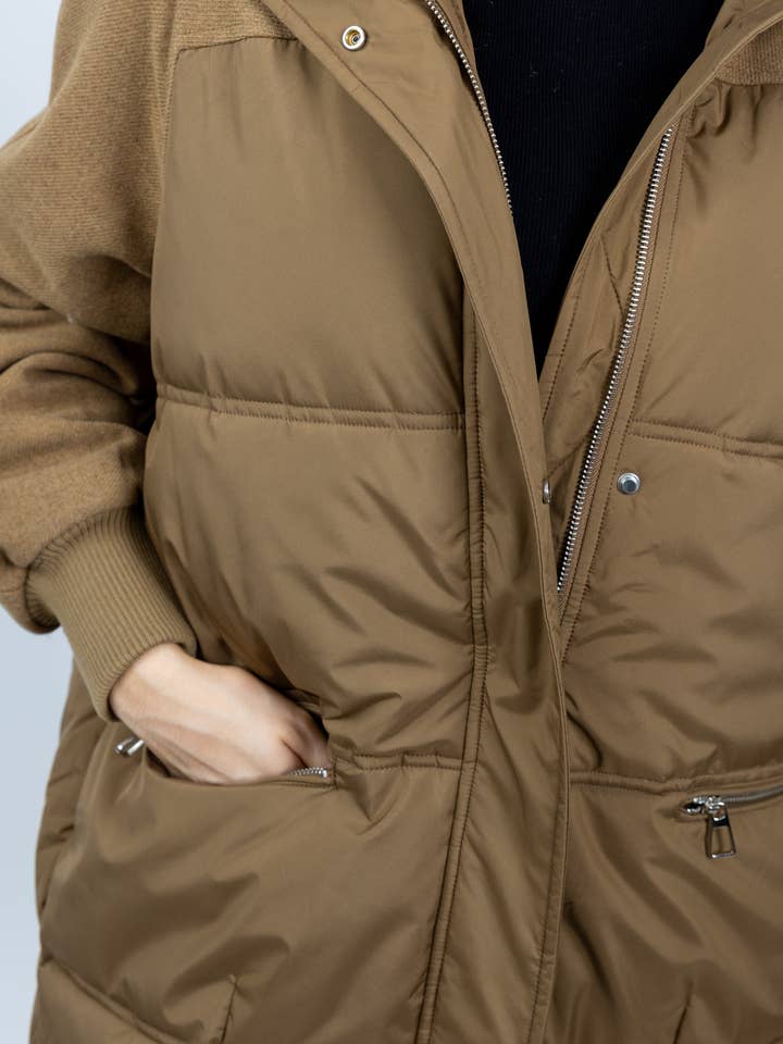 KZELL PARIS - Wholesale Puffer Jacket - Women's - BI-MATERIAL DOWN JACKET WITH WOOL8