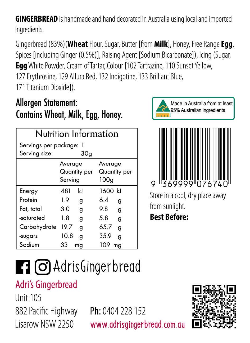 Adri's Gingerbread – wholesale Biscuit – 12pk Gingerbread Ghost and Bat1