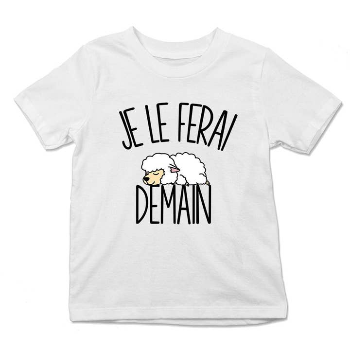 T-shirt met schapen voor kinderen | I'll Do It Tomorrow | Bodies Collection Leuke grappige dieren voor wholesale door Planetee