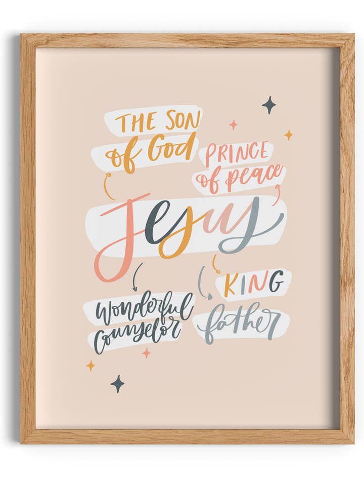 Jesus Art Print, Matte Finish, 5x7 and 8.5x11 inches for wholesale by Isabela Schielke Studio