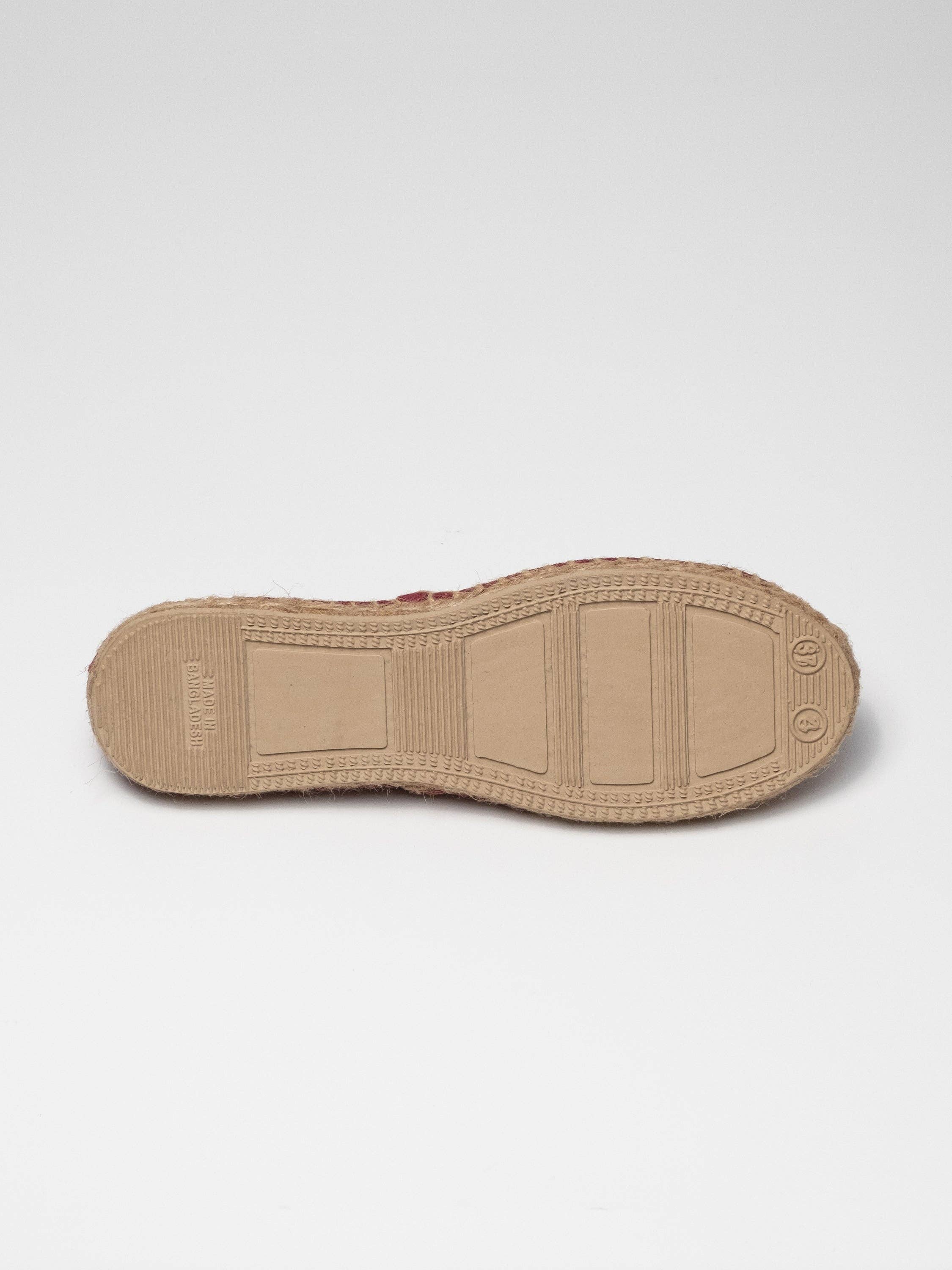 burgandy Basic espadrilles - burgandy- Box 24 pairs for wholesale on Faire4