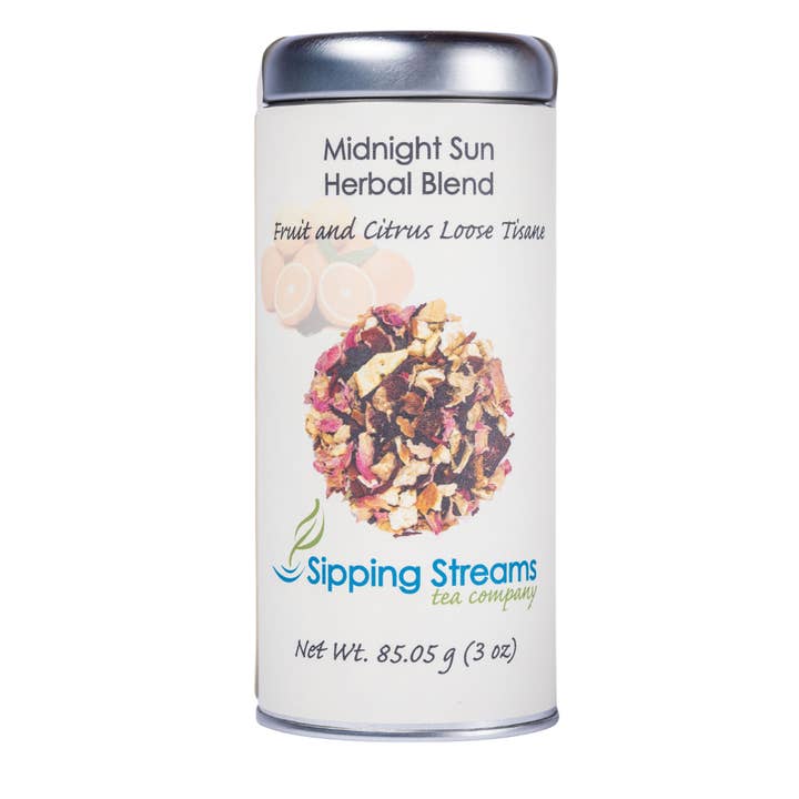 Midnight Sun Herbal Blend 3 oz Canister for wholesale by Sipping Streams Tea Company