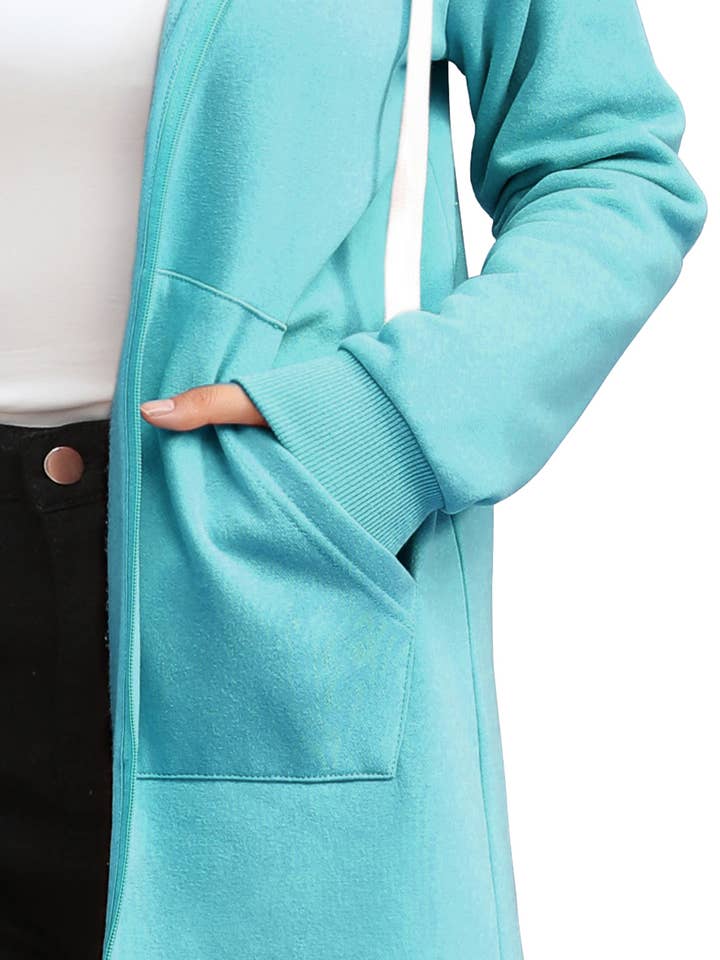 NINEXIS - Vente Sweat à capuche – femme - CWOHOL448_Veste longue légère à capuche zippée35