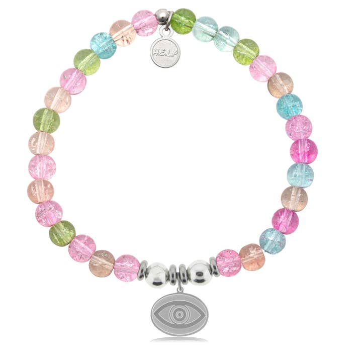 Evil Eye Charm med Kalejdoscope Crystal Charity Armbånd for engroshandel hos H.E.L.P