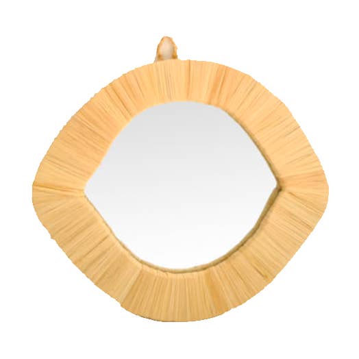 Raffia Oval Mirror Wall Mural for wholesale by Vanerra