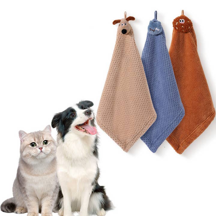 PAWPAWwholesale - Wholesale Pet Towel - Cat/Dog - Soft Hanging Pet Towel for Dogs and Cats_CWMM74933
