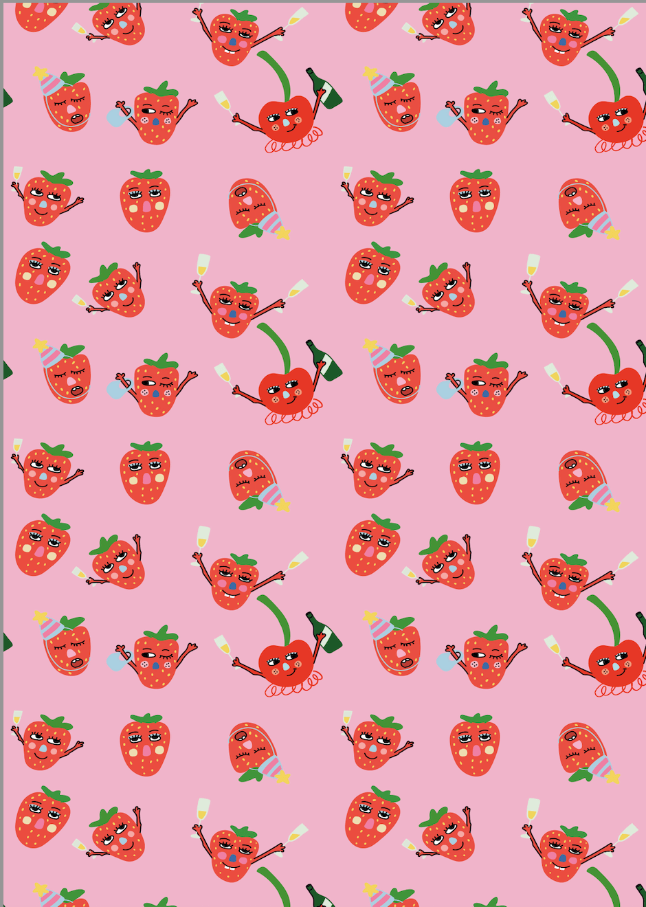 Eat the Moon | Greeting cards and stationery - Wholesale Wrapping Paper Roll - Gift wrap - Cherries and Strawbs1
