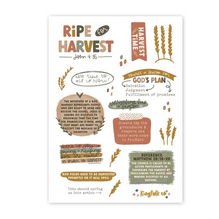 Ripe for Harvest Sticker Sheet for wholesale by Kingfolk Co
