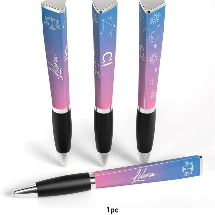 Zodiac 3-Sided Ballpoint Pens (4 pcs per sign, 48 pcs total) for wholesale by GMG Works