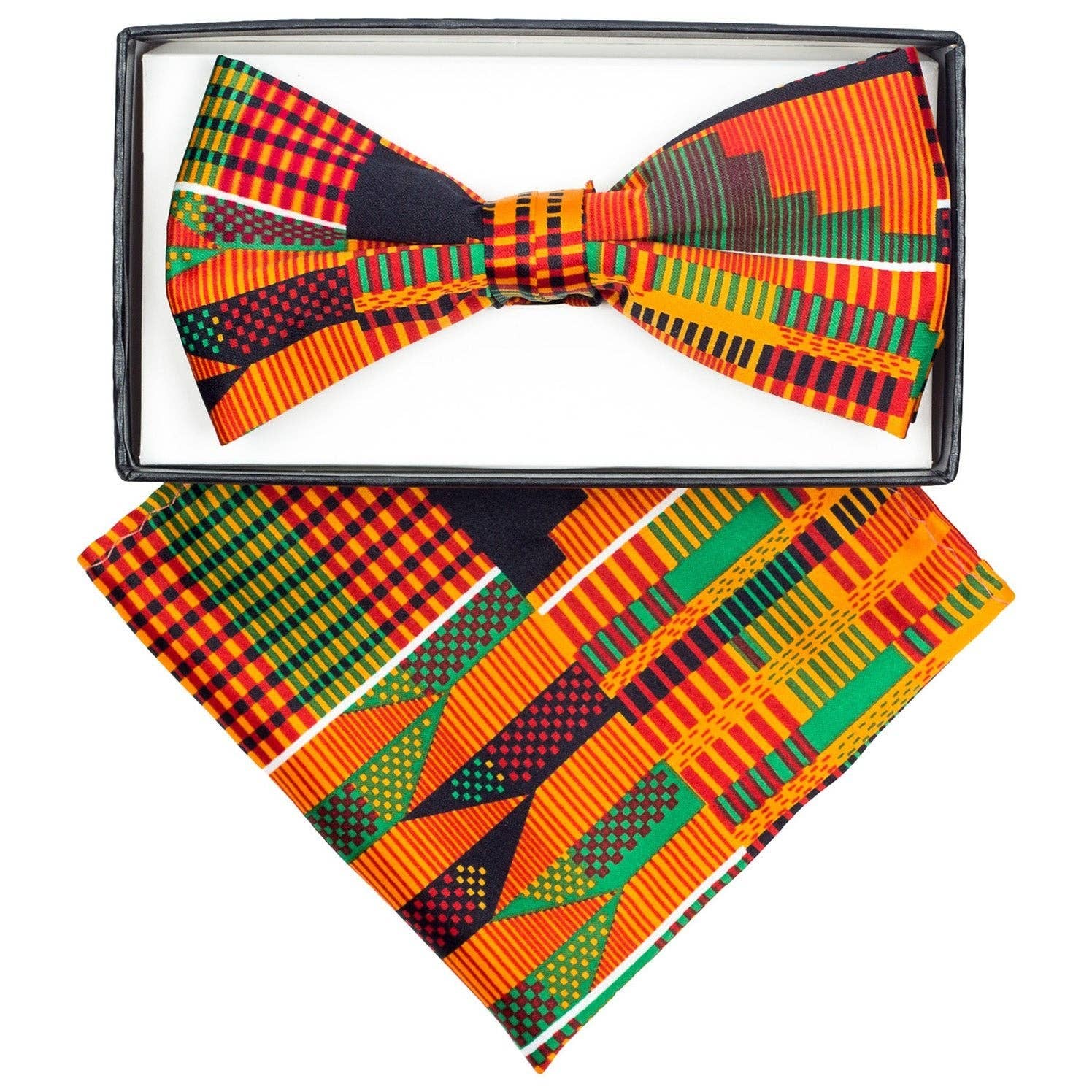 Dubal Brothers - Wholesale Bow Tie - Men's - Vittorio Farina Kente Bow Tie & Pocket Square by Classy Cufflinks2