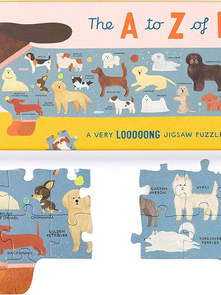 The A to Z of Dogs 58 Piece Puzzle for wholesale by Chronicle Books