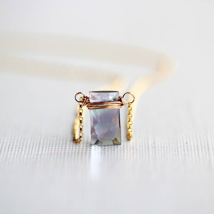 Collar de baguette de fluorita para venta al por mayor de Saressa Designs