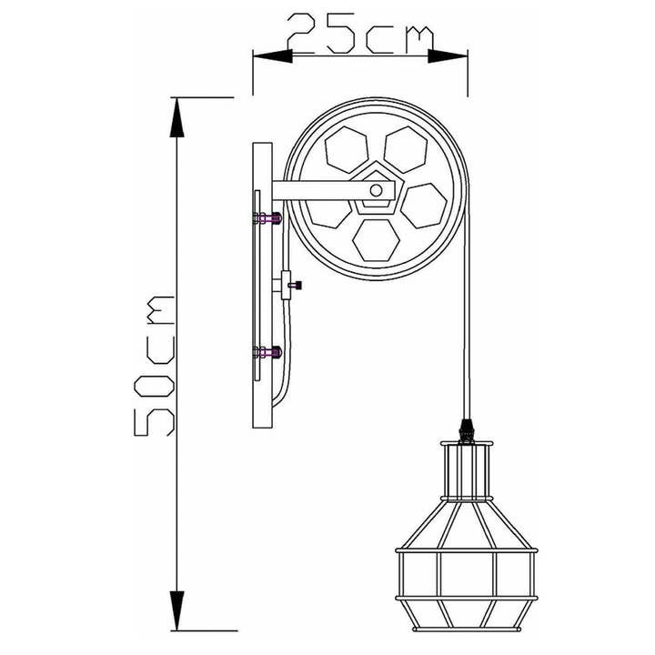 Ledsone – wholesale Chandelier/hanging light – Vintage Industrial Wall Light E27 Fitting Pulley Wheel Wall Lamp~22317
