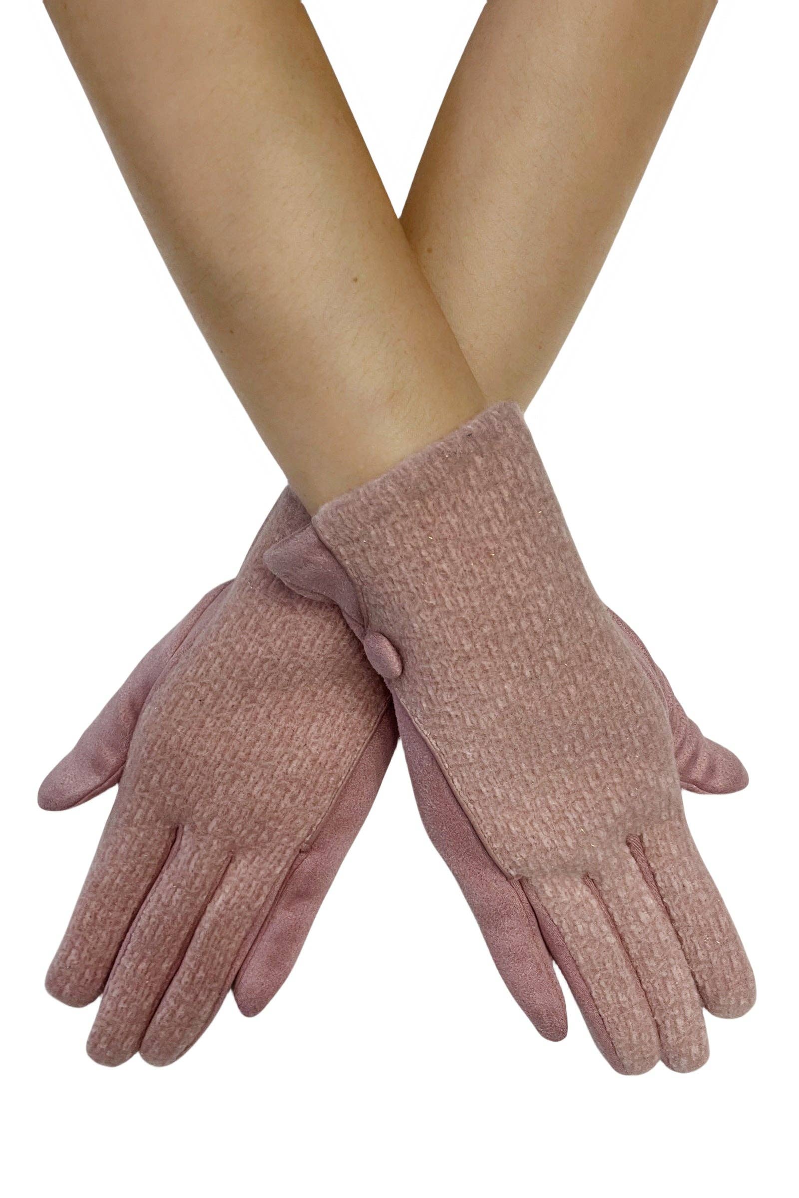 Fashion Scarf World – wholesale Gloves – Women's – Plain Button Knit Touchscreen Gloves7