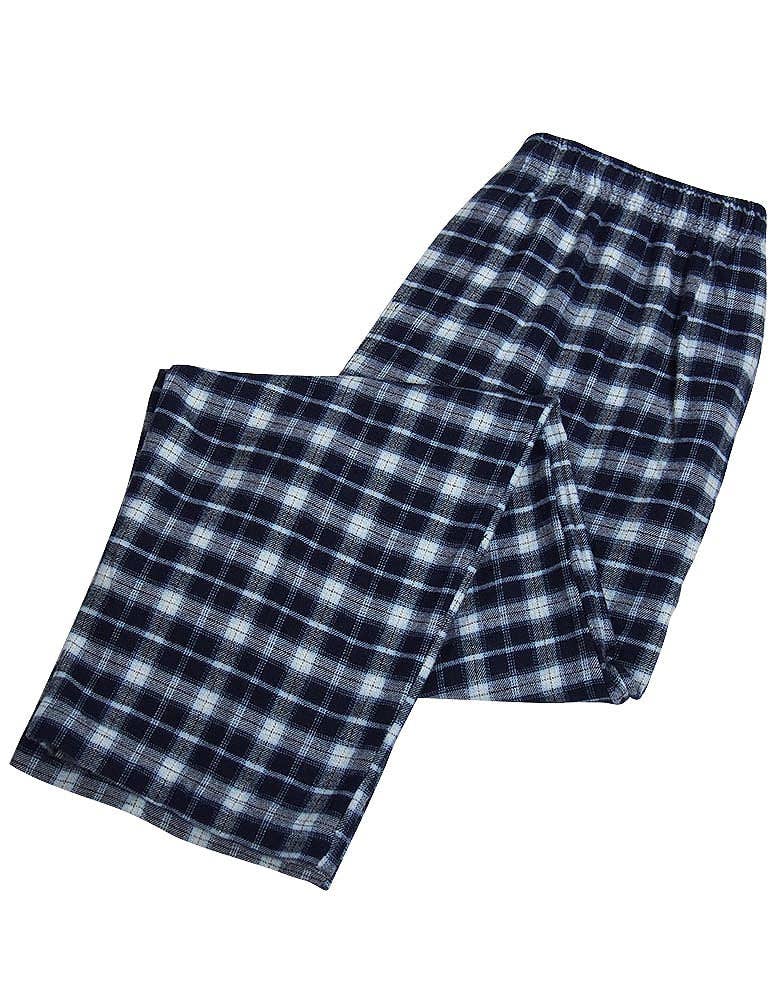 navy plaid  Majestic International Mens Cotton Flannel Sleep Lounge Paja for wholesale on Faire2