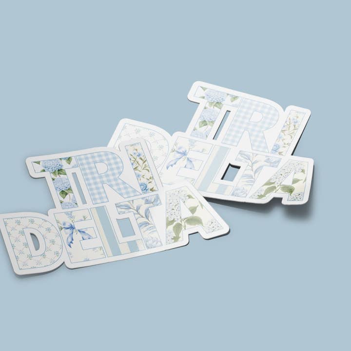 Autocollant Delta Delta Delta - Surnom Patchwork Bleu pour la vente par Aspen and Lark