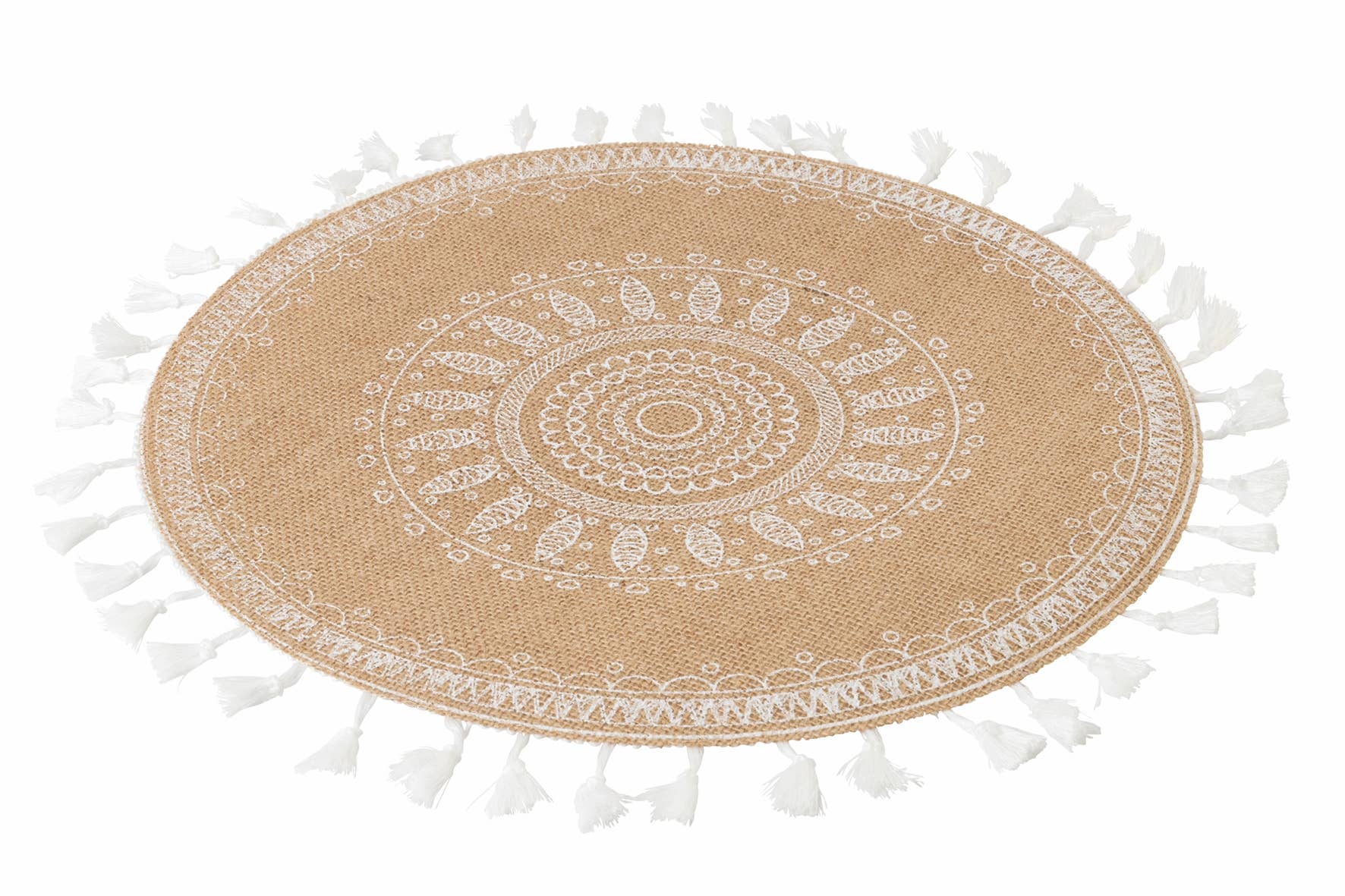 VdE Tivoli 1996 – Engroshandel Dækkeserviet – Hvide runde dækkeservietter i jute, 3 assorterede6